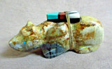 Native Zuni Picasso Marble Bear W Inlay Bundle Fetish by Steven Natachu - C3413