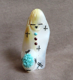 Zuni Mother of Pearl 2 Sided Corn Maiden Fetish by Stuart Quandelacy  (D) C4600