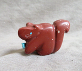 Native Zuni Sacred Pipestone Squirrel Fetish Carving by Justin Red Elk C4233