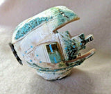 Native Zuni Green Snail Shell Tablita Maiden Fetish by Brandon Phillips C3969