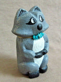 Native Zuni Cottonwood carved Rascally Racoon Fetish by Elise Westika  C3321