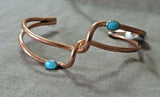Native Navajo Copper and Turquoise Wave Bracelet by Yolanda Skeets JB245
