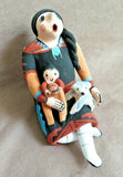 Native American Hand Coiled Jemez Pottery Storyteller w child by J Lucero  PO240