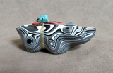 Native Zuni Fordite  Bear w/ Bundle Fetish by Leland Boone & Daphne Quam C4638 Two Ponies Trading