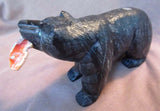 Zuni Museum Quality HUGE Picasso Marble Bear & Fish Fetish by Herbert Him Sr 234