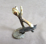 Native Zuni Antler Skateboarding Bear Fetish Carving by Ruben Najera C4503