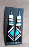 Santo Domingo XL Multi-stone Matrix Dangle Hook Earrings by James Crespin JE645