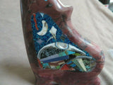 Zuni  XL Jasper Coyote w Multi-stone inlay Fetish by Lynn & Jayne Quam C3714