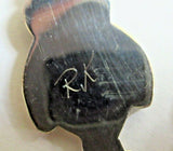 Native Zuni Mother of Pearl Inlay & Sterling Owl Earrings by R Kallestewa JE508
