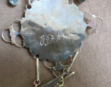 Zuni Turquoise, Opal & Jet Sunface Inlay Necklace & Earrings by JD Massie JN349