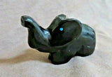 Native Zuni Black Marble Lucky Elephant Fetish Carving by Calvert Bowannie C3911