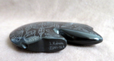 Native Zuni Black Marble Etched Medicine Bear Fetish by  Jonathan Natewa C4471