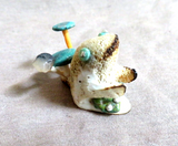 Amazing Native Zuni Antler Frog Family Trio Fetish Carving by Ruben Najera C4238