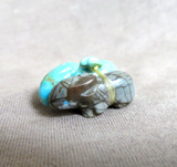 Zuni Turquoise & Picasso Marble Mini Rabbit Duo Carving by LaVies Natewa C4139