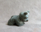 Native Zuni Fossilized Shell Bulldog Fetish Carving by Daryl Shack - C4286