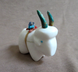 Zuni White Marble Chunky Mountain Goat Fetish Carving by Daryl Shack - C4315