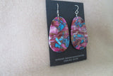 Santo Domingo Purple Spiny Oyster & Turquoise  Composite Hook Earrings  JE615 Native American
