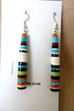 Santo Domingo Multi-Stone Heishi & Silver Hook Earrings by Pula Calabaza JE620