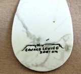 Zuni Howlite & Sterling Hand Painted Warrior Bear Pendant by Edward Lewis  JP241