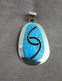 Zuni Turquoise & Sterling Hummingbird Pendant  by Amy Quandelacy Wesley JP217