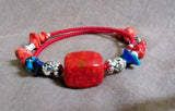 Native Navajo Coral Bead Memory Wire Bracelet Raelena Manygoats JB205