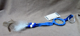 Navajo Handmade Small Size Blue Leather Dream Catcher Keychain  M381
