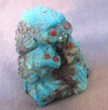 Zuni Amazing Turquoise Owl w/ Owlettes by Master Carver Derrick Kaamasee C0184