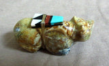 Native Zuni Picasso Marble Bear W Inlay Bundle Fetish by Steven Natachu - C3413