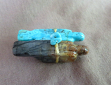 Native Zuni Turquoise & Picasso Marble Eagle Unity Duo by LaVies Natewa C4043 Two Ponies Trading