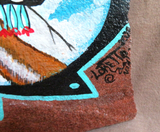 Native Zuni Original Rock Painting - Long Horn Kachina by Shane Loretto` HP88