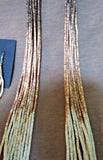 Santo Domingo White & Brown Mini heishi 10 Strand Necklace & Earrings  JN346