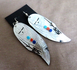 Native American Zuni Abalone Shell Corn Maiden Earrings by Gloria Chattin JE611