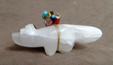 Native Zuni Dolomite & Calcite Wolf Duo Fetish Carving by Daryl Shack - C4123