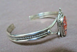 Zuni 925 Silver & Coral Small Cuff Corn Bracelet by Beverly Etsate JBR173