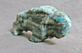 Native Zuni Chocolate Serpentine Buffalo w heartline Fetish by Kevin Quam C3884