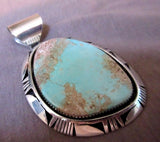 Navajo Large Turquoise Mountain Turquoise Pendant by Bruce Wood JP0029
