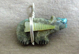Native Zuni Turquoise Bear Fetish pendant by Darrin Boone JP243