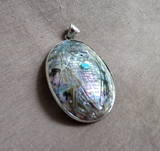 Zuni 2 Sided Mother of Pearl Corn Maiden Silver Pendant by Gloria Chattin JP74