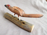 Native Zuni Extra Large Wood Roadrunner Carving Fetish by Al Lewis C4421