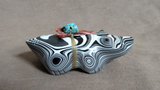 Native Zuni Fordite  Bear w/ Bundle Fetish by Leland Boone & Daphne Quam C4638 Two Ponies Trading