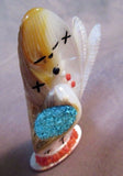 Zuni Mother of Pearl 2 Sided Corn Maiden Fetish by Stuart Quandelacy C0295