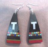 Zia Painted Gourd Dangle Hook Earrings by Ralph Aragon JE0014