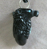 Native Navajo Jet & Turquoise Horse & Eagle Clan Pendant by Ben Livingston JP429