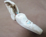 Great Zuni Like Navajo Marble Eagle Fetish Pipe by Ben Livingston C2304