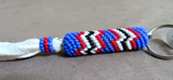 Native Zuni Made Multi-color Beaded Keychain with Fringe M361