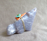 Zuni Shimmering Lepidolite Coyote Fetish by Leland Boone & Daphne Quam C4288