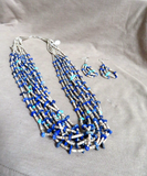 Santo Domingo Multi-stone & Heishi 10 Strand Necklace & Earrings by R Bird JN483