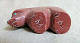 Native Zuni Sacred Pipestone Bear w/ Inlay Fetish by Brandon Phillips - C3865