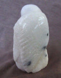 Zuni Amazing White Marble Snowy Owl by Master Carver Derrick Kaamasee C0652