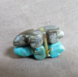 Zuni Turquoise & Picasso Marble Mini Rabbit Duo Carving by LaVies Natewa C4139